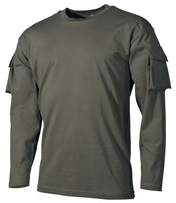 MFH US Shirt Long-sleeved Green with Sleeve Pockets