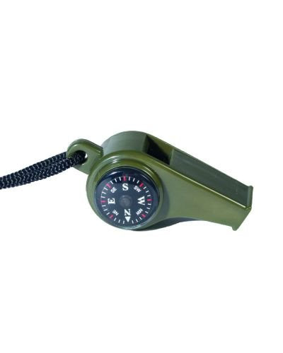 Mil-Tec Plastic Whistle with Compass A.thermometer