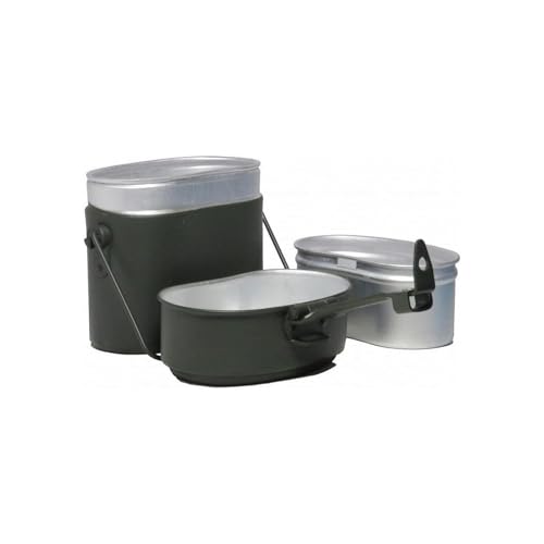Mil-Tec German Mess Kit – 3-Part Grey Aluminium Military Cookware