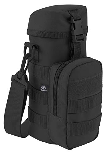 Brandit MOLLE Bottle Holder II – Black, One Size, Tactical Water Bottle Pouch