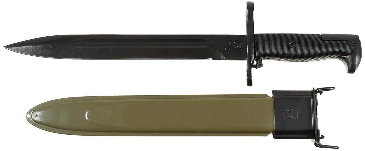 US Bayonet M1 Black Plastic Handle Sheath Belt Fixation
