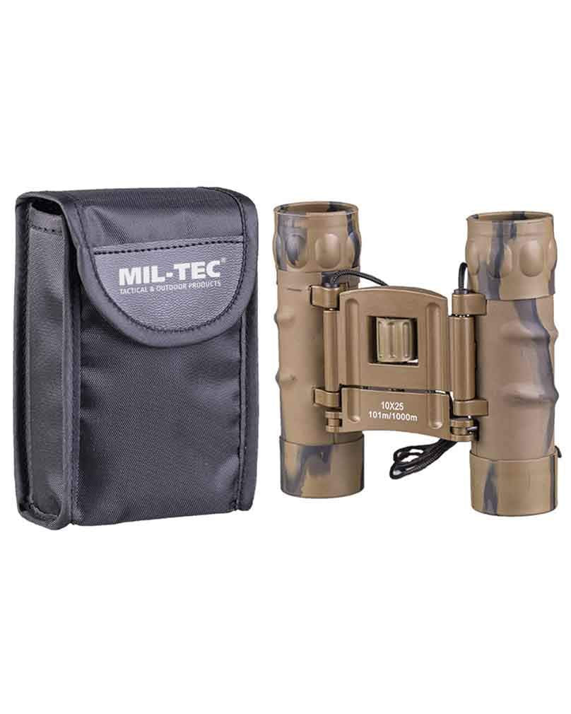 Mil-Tec Foldable Binoculars Gen II 10x25 Desert – Compact Outdoor Optics