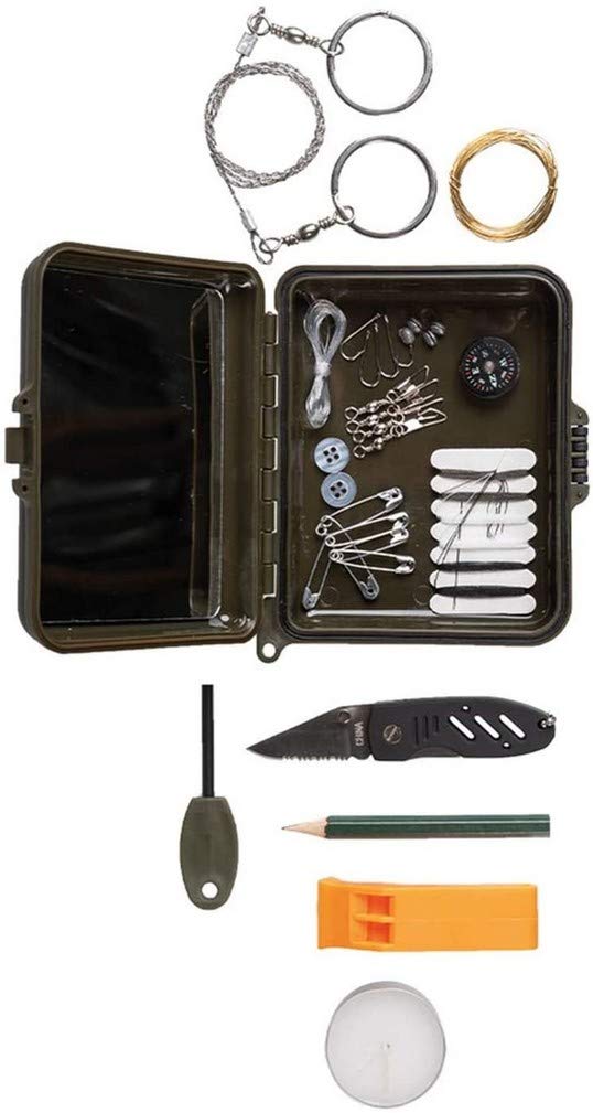 Mil-Tec Military Survival Kit – Compact Outdoor Emergency Set in Plastic Case