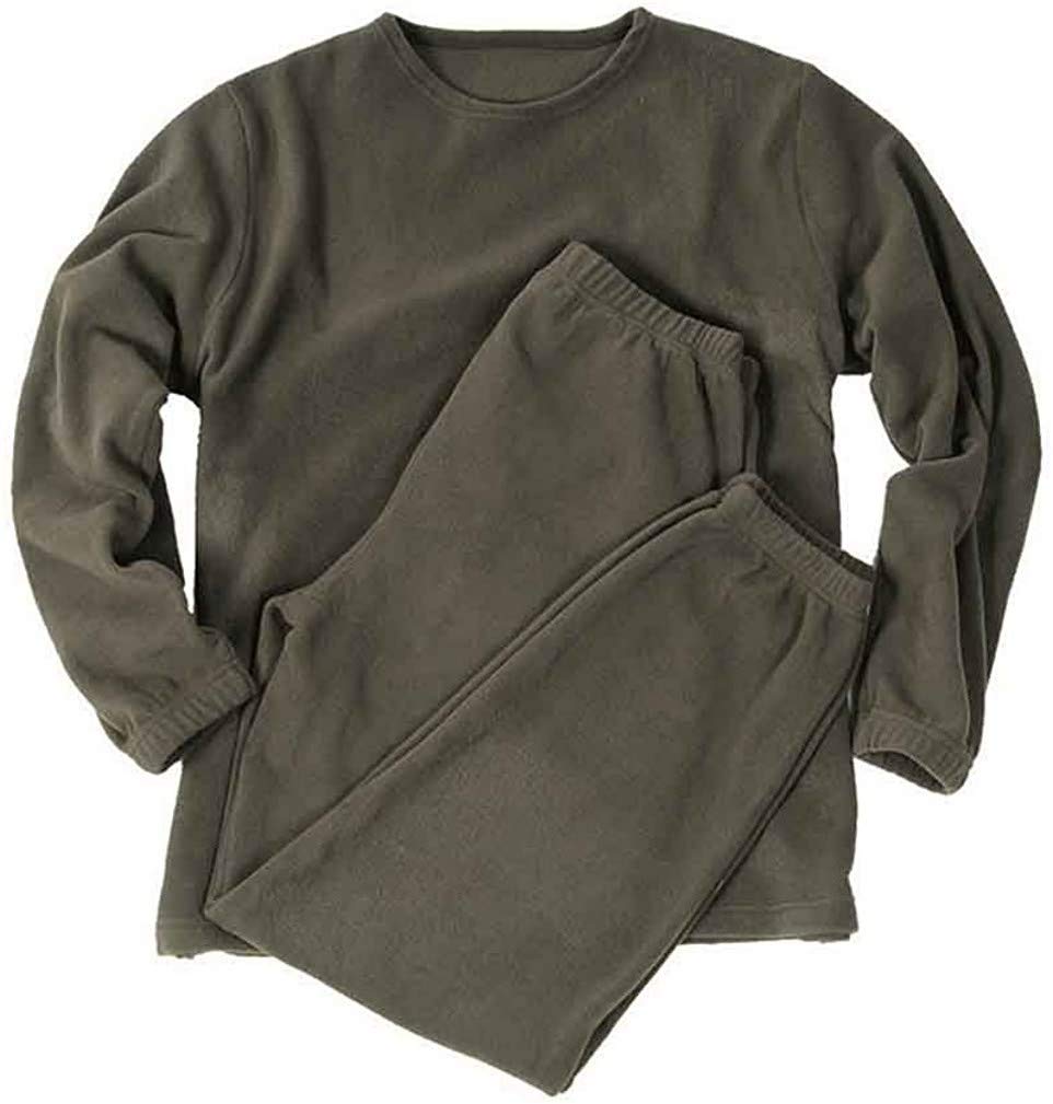 Mil-Tec Fleece Underwear Set with Round Neck Olive
