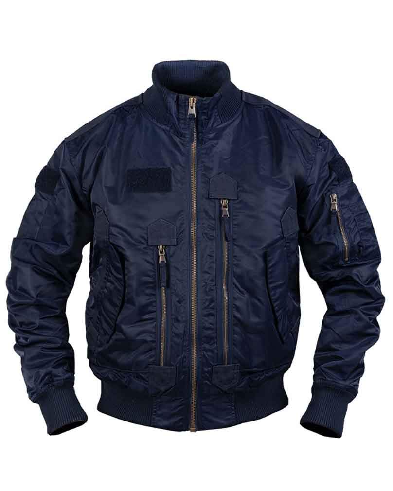 Mil-Tec Men’s US Tactical Flight Jacket – Dark Blue Nylon