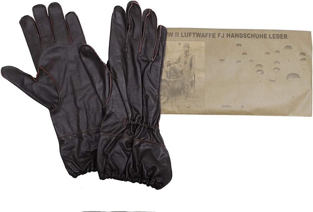 Mil-Tec Luftwaffe FJ Leather Gloves – WW2 German Fallschirmjäger Reproduction