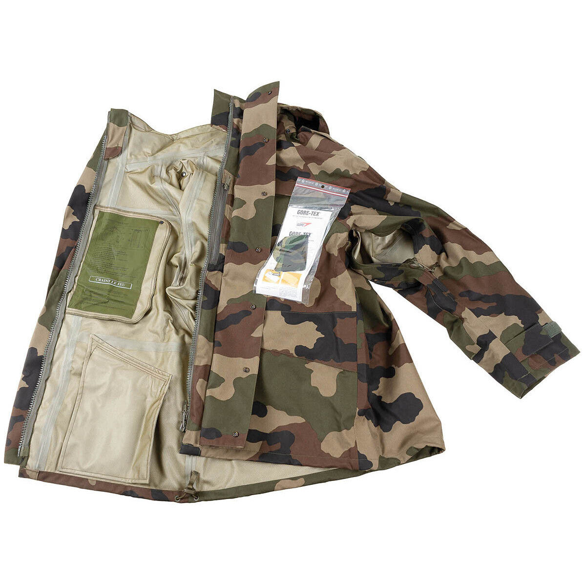 Original French Army Military Waterproof Rain Jacket CCE Camo 3 layer New