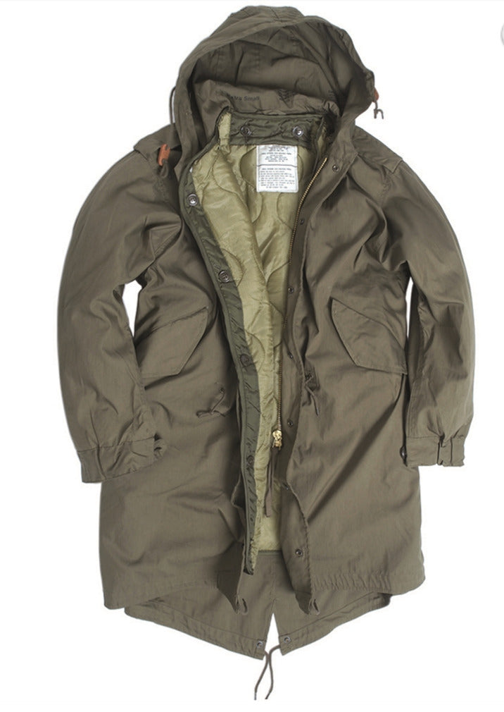 MIL-TEC Military Style Long Parka M51 Shell Hooded Jacket Quilted Liner Olive