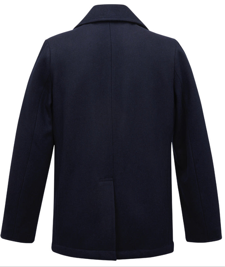 Brandit Pea Coat Charcoal Navy Short Winter Caban Jacket Wool Black