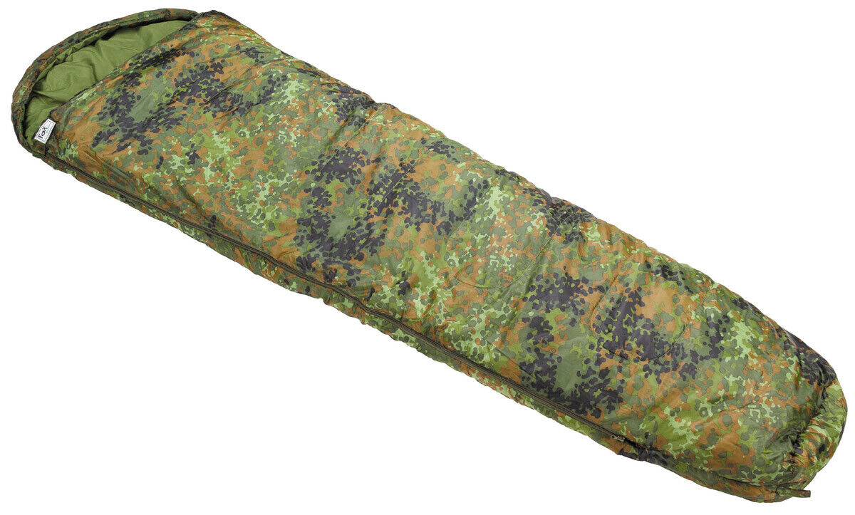 MFH Mummy Sleeping Bag 2-layer Filling Flecktarn