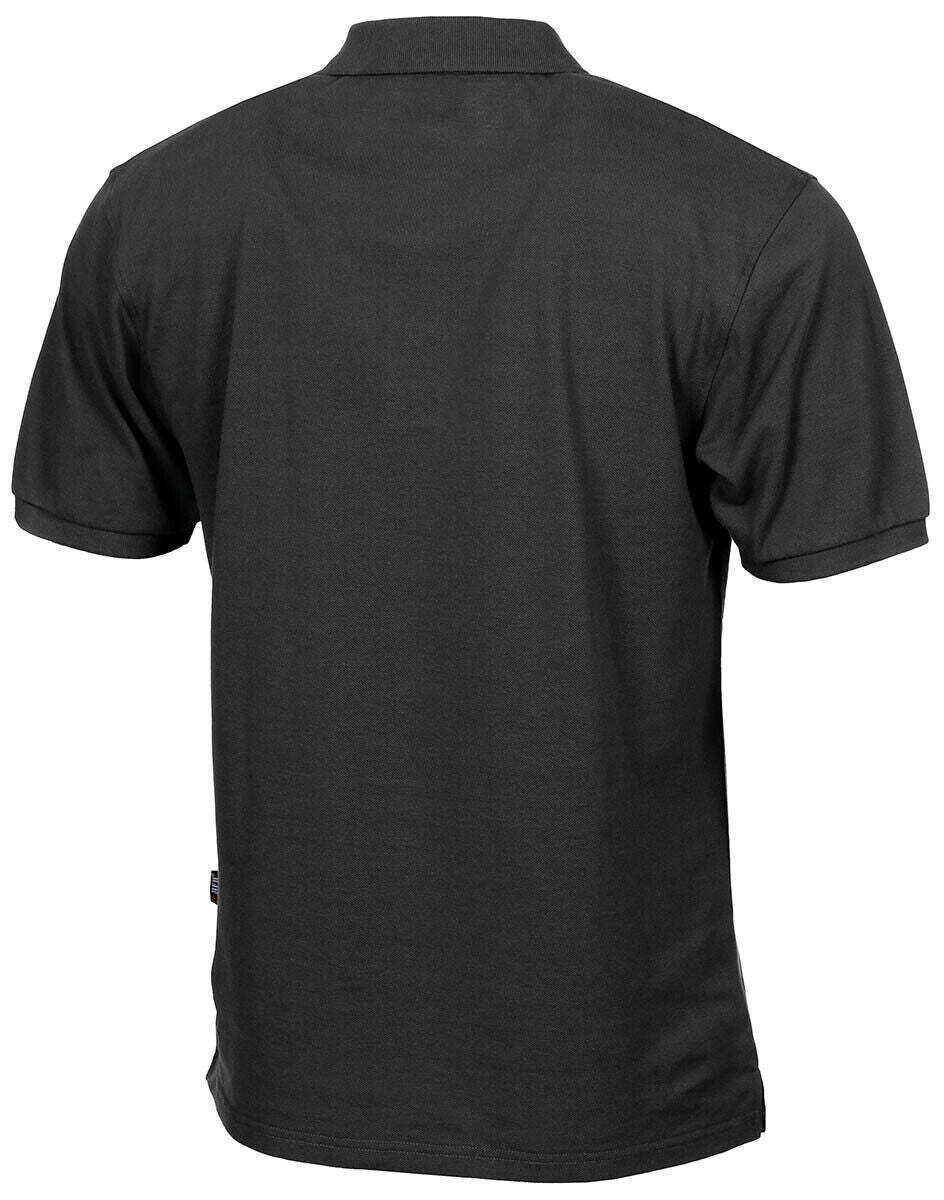 MFH Polo Shirt Button Placket Black