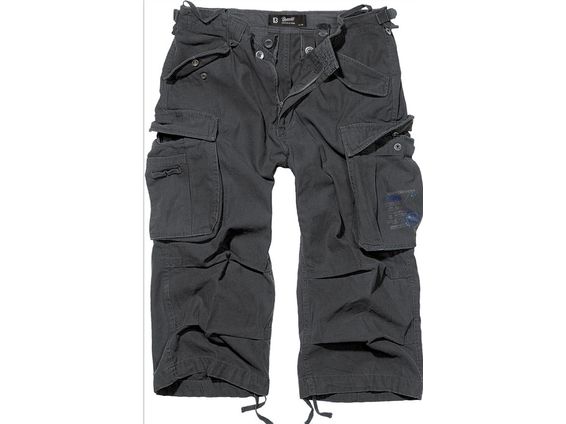 Brandit Industry Vintage 3/4 Shorts Mens Outdoor Camping Hiking Tactical Black