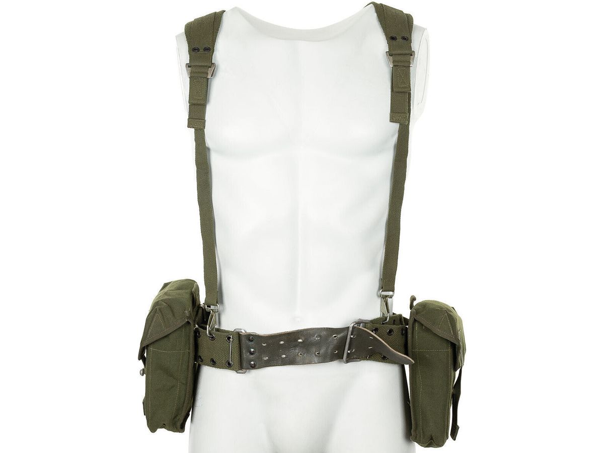 Original Swedish Army Military Tactical Set 304 4 parts OD Green Used