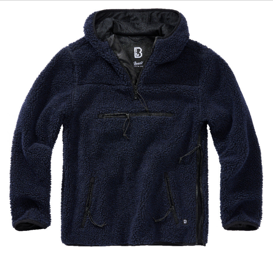 Brandit Teddy Fleece Worker Pullover Breathable Lining Hiking Army Navy
