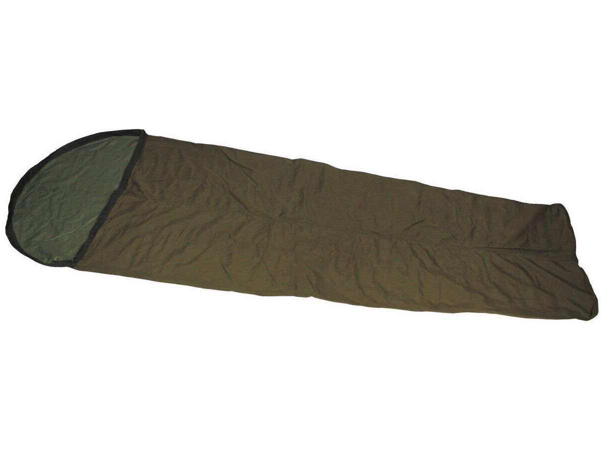 Original British Army Military GB Sleeping Bag Cover OD Green Laminate Used