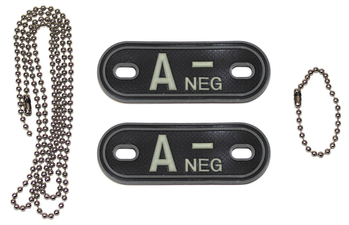 Blood Group Markers With Chains Phosphorescent A NEG 3D