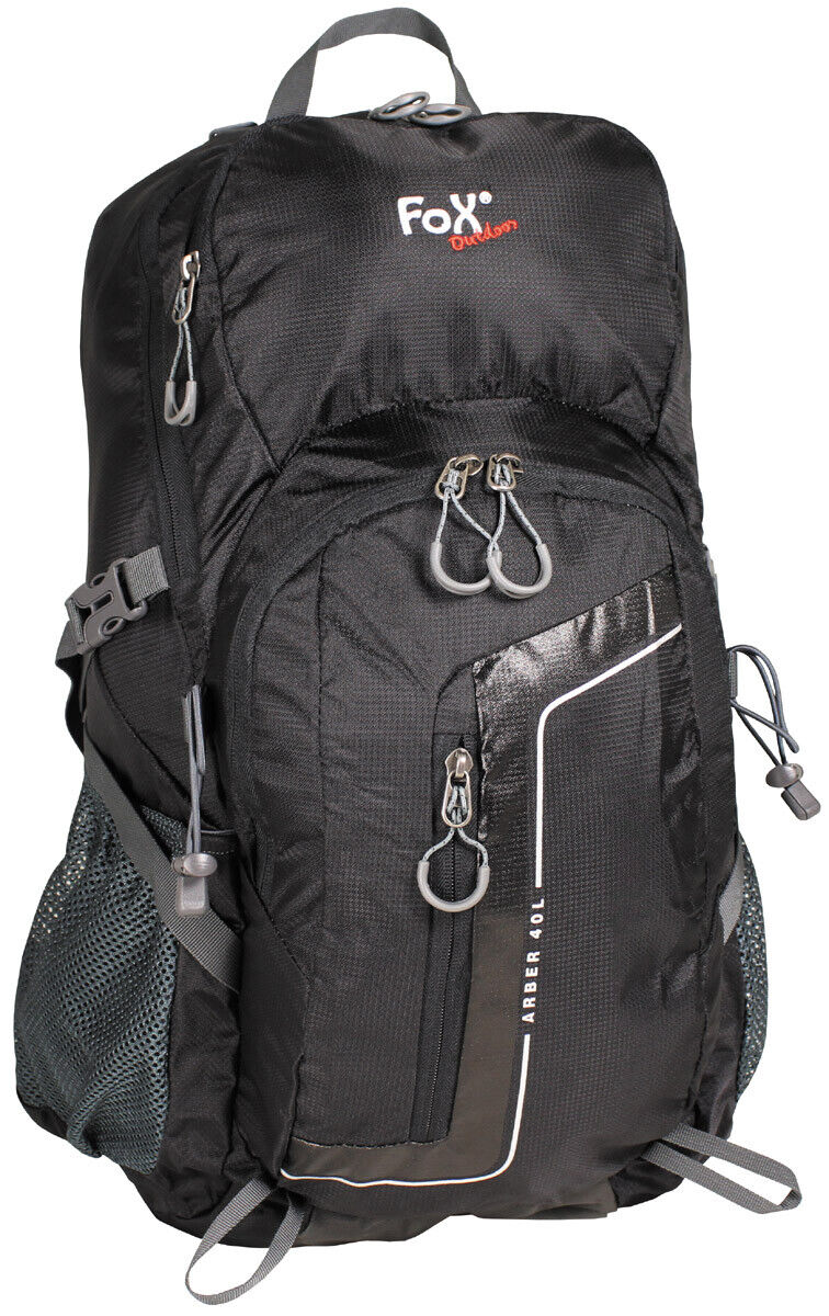 Black Backpack Arber 40 Padded Straps Detachable Ventilation Part Top Handle