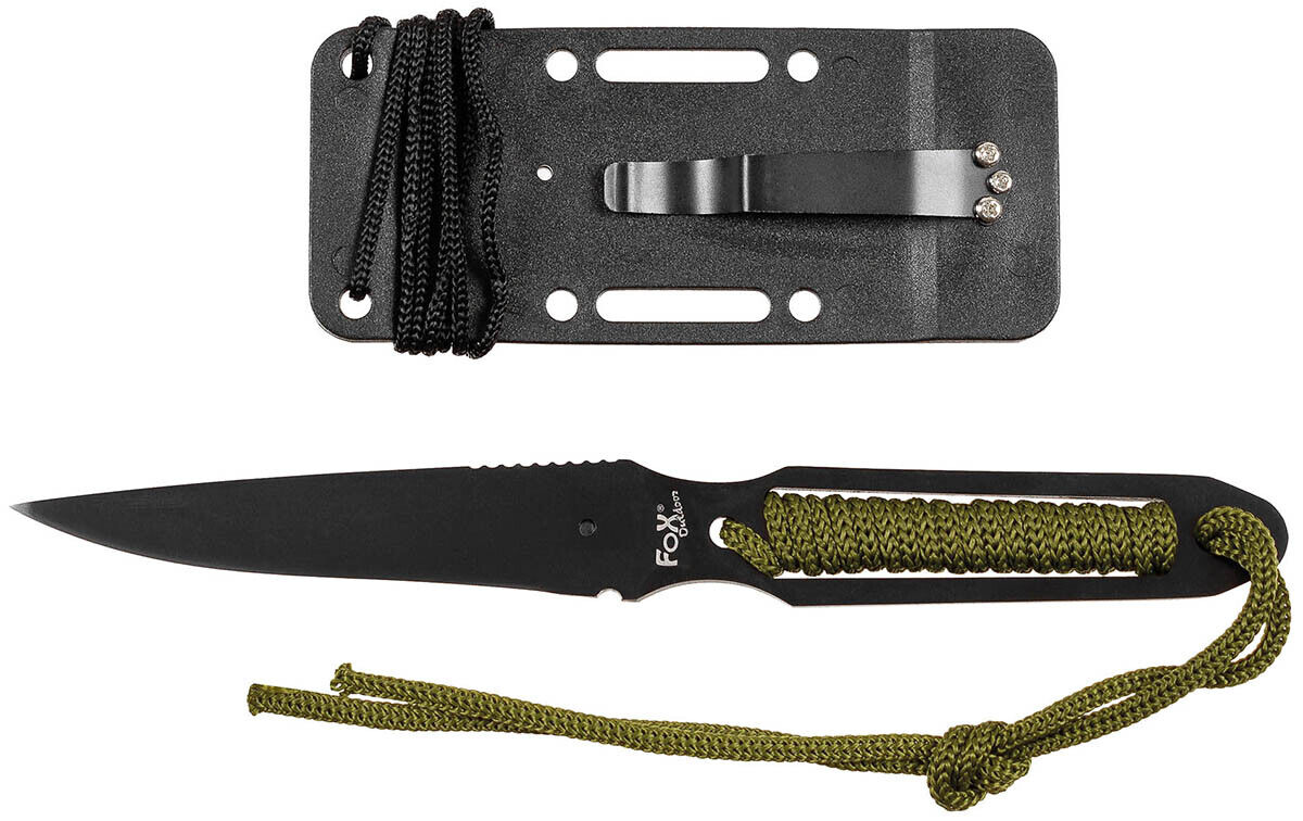 Military Outdoor Hunting Camping Knife Action II Black Wrapped Handle Sheath