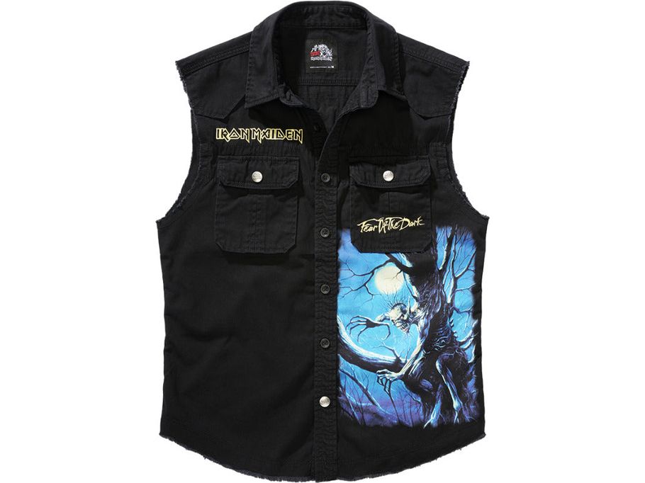 Brandit Iron Maiden Vintage Stylish Shirt Sleeveless Vest FOTD Black
