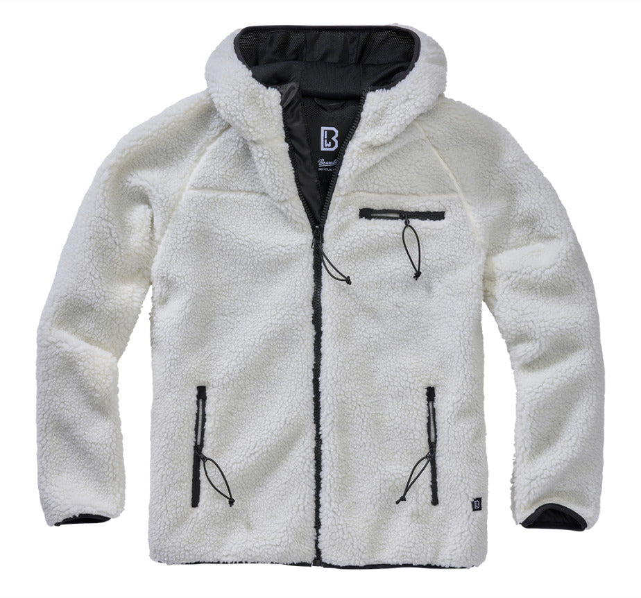 Brandit Teddy Fleece Worker Jacket Breathable Lining Hiking Army White