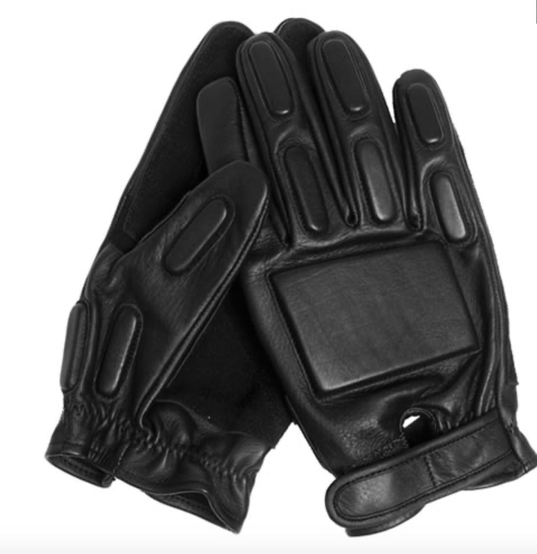 Black Tactical Gloves – Leather Style, Protective