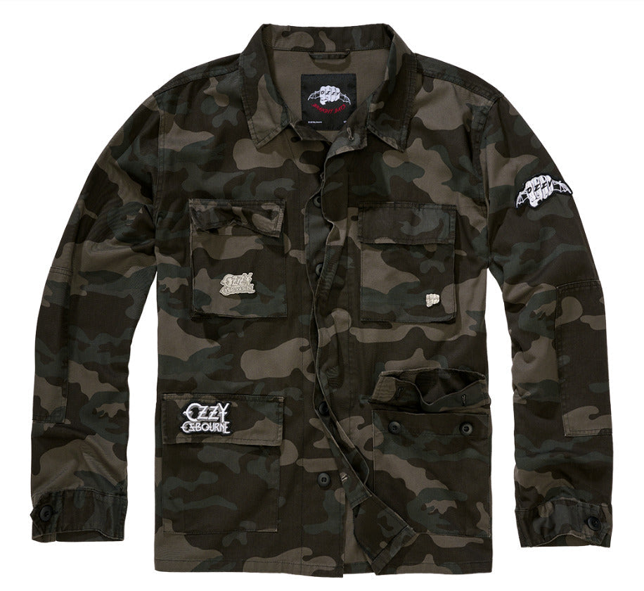 Brandit Ozzy Osbourne BDU Military Army Outdoor Jacket Camo Style Dark Camo