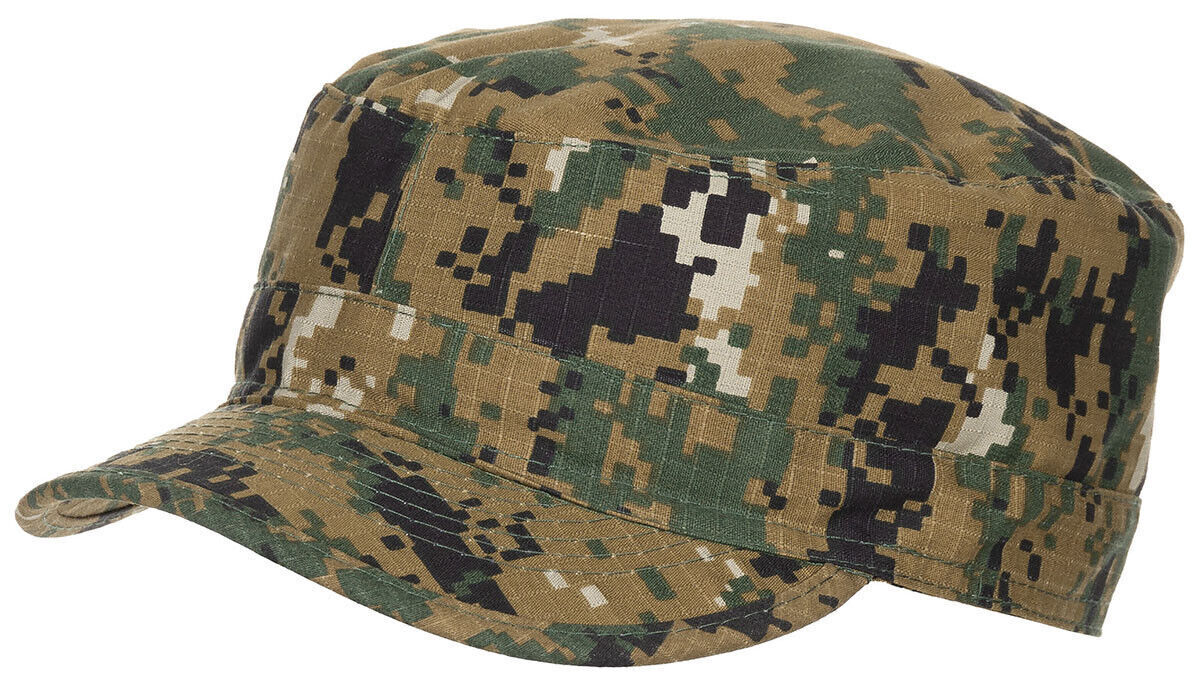 US BDU Cap American Army Camo Field Hat Ripstop Military New Digital Woodland