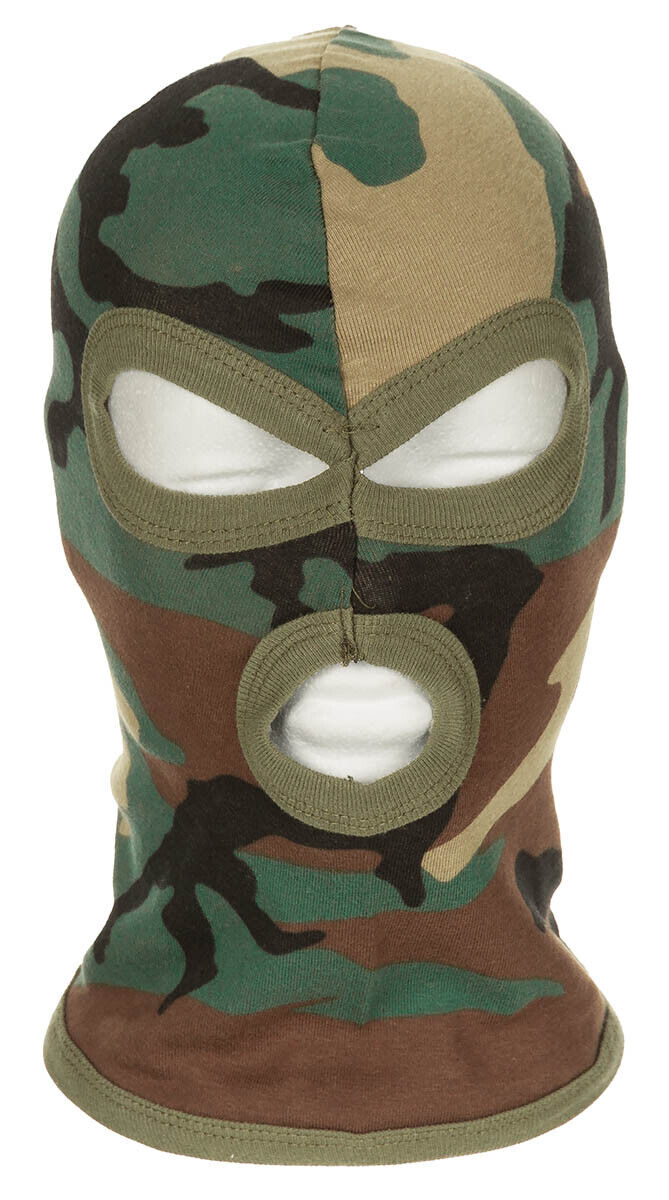 Face Mask Ski Winter Hat 3 Holes Balaclava Hood Beanie Slit Thin Woodland