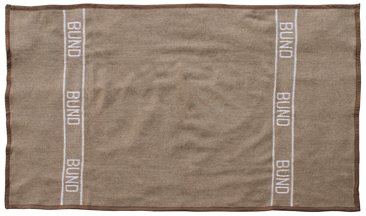Bundeswehr German Army BW Wool Blanket Brown ca. 220x130 cm