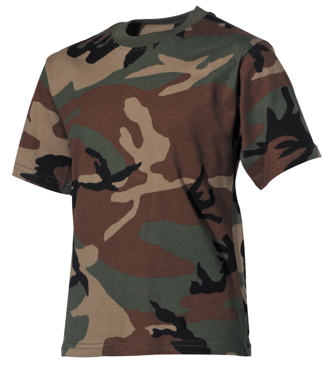 Classic Army Kids T-Shirt US Style Basic Woodland Short Sleeved 100% Cotton