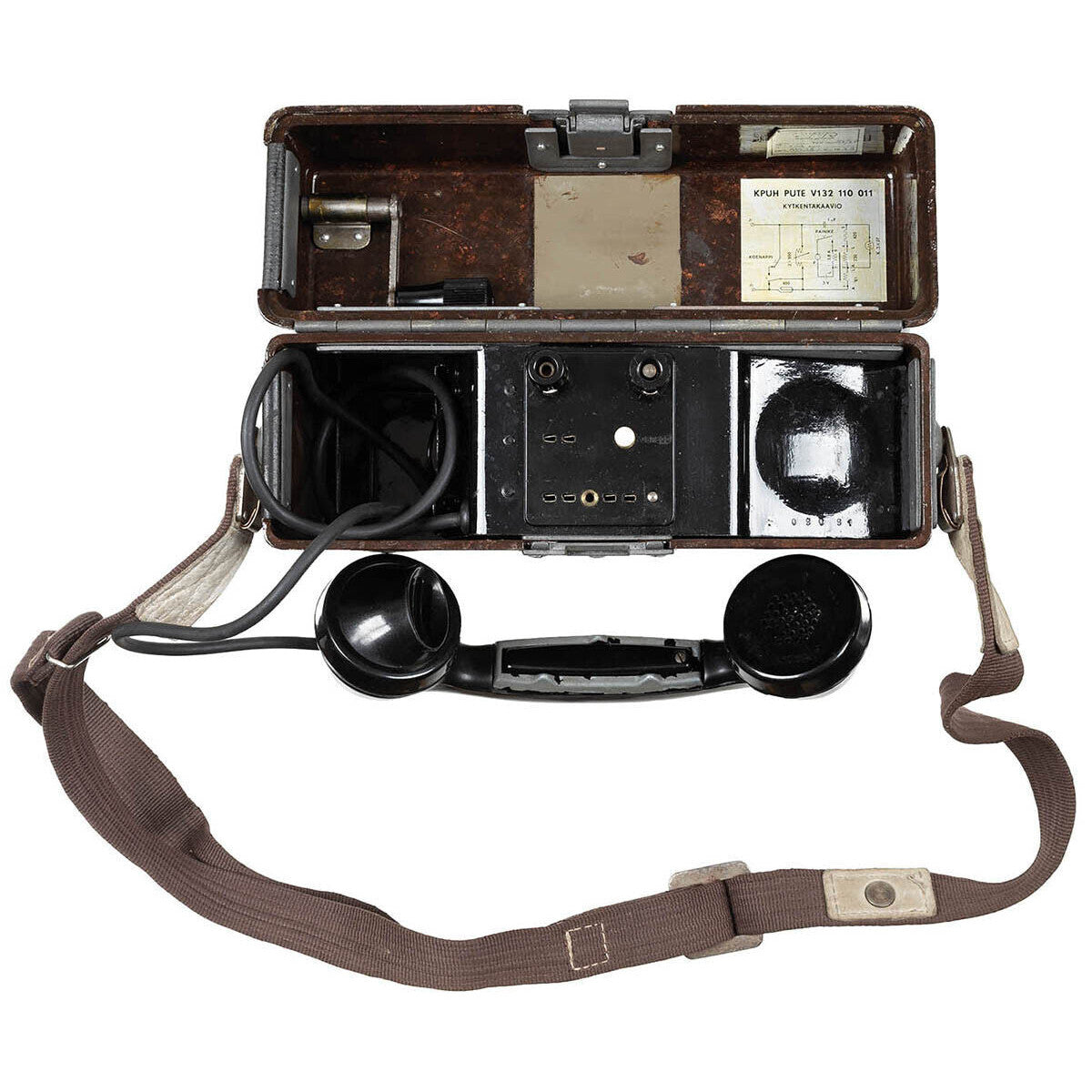 Original Vintage Finish Army Military Field Phone Used