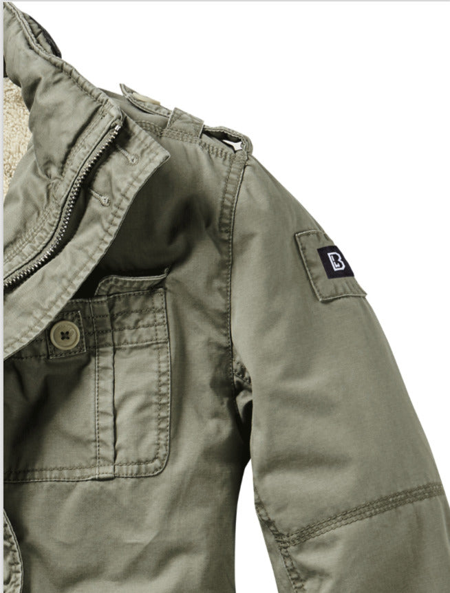 Brandit Britannia Field Jacket Warm Coat Mens Vintage Cotton Winter Parka Olive