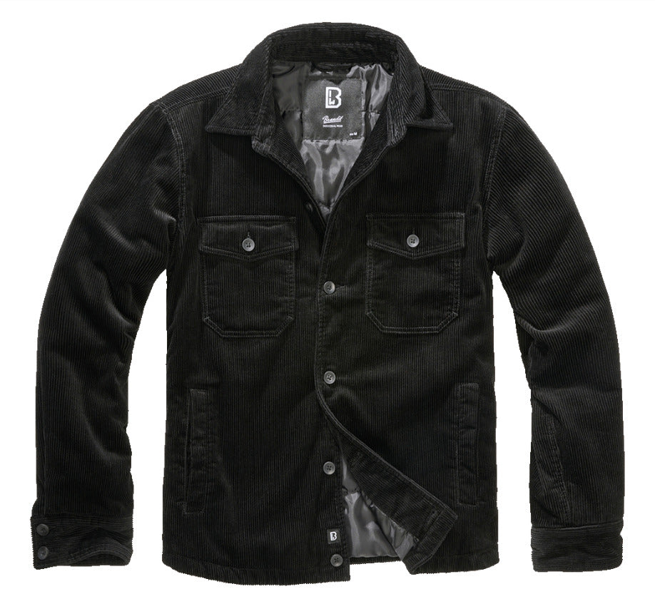 Brandit Corduroy Denim Jacket Fleece Jacket Transition Jacket Men Black