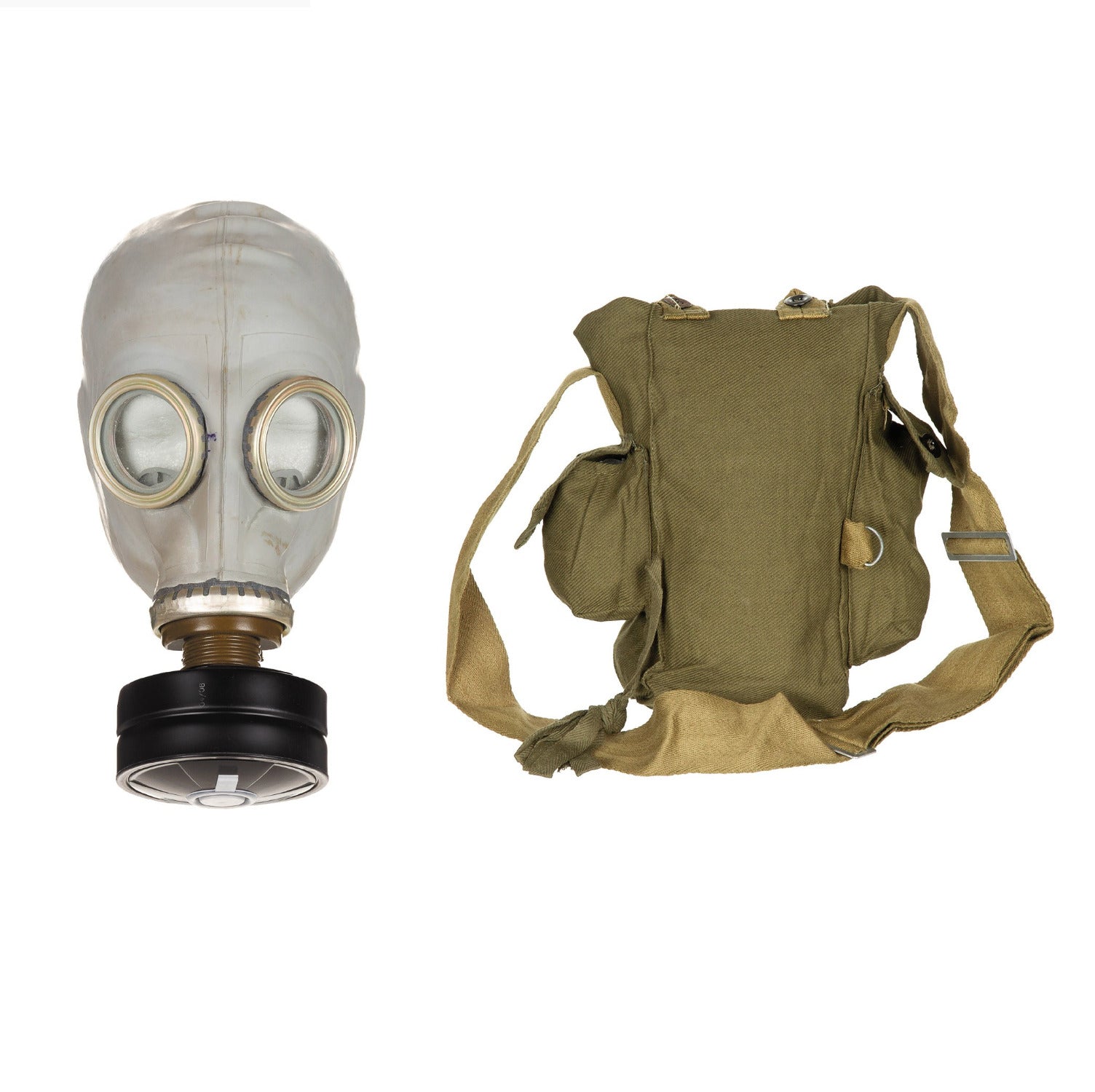 Soviet Russian Military Gas Mask GP-5 Grey Rubber Full Set Filter CFF3