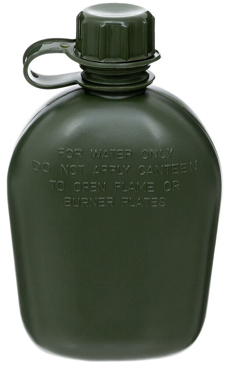 US Army Military Style Plastic Canteen 1L Cover OD Green