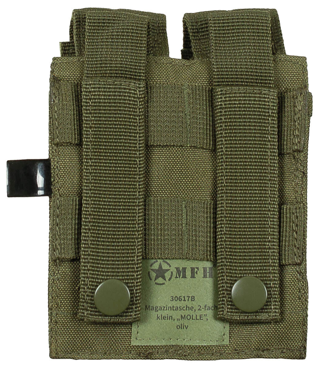 Military Equipment Combat Army Ammo Pouch Double Small MOLLE OD Green
