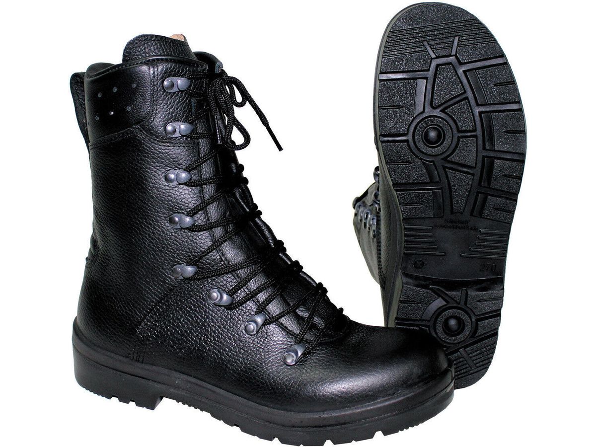 Original Genuine German Army Combat Boots Field Bundeswehr BDU Black Leather