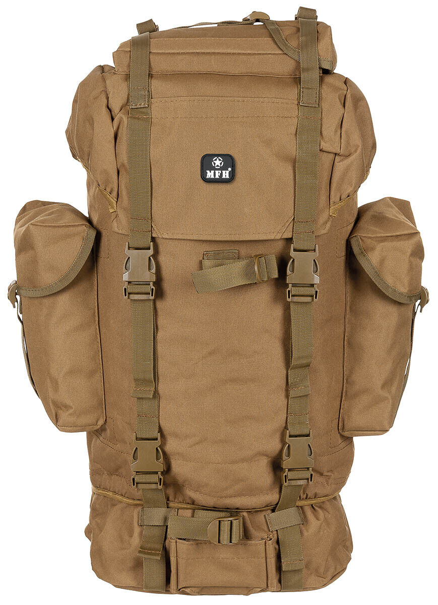 MFH German Army Combat Backpack 65L Aluminium Rod Tan