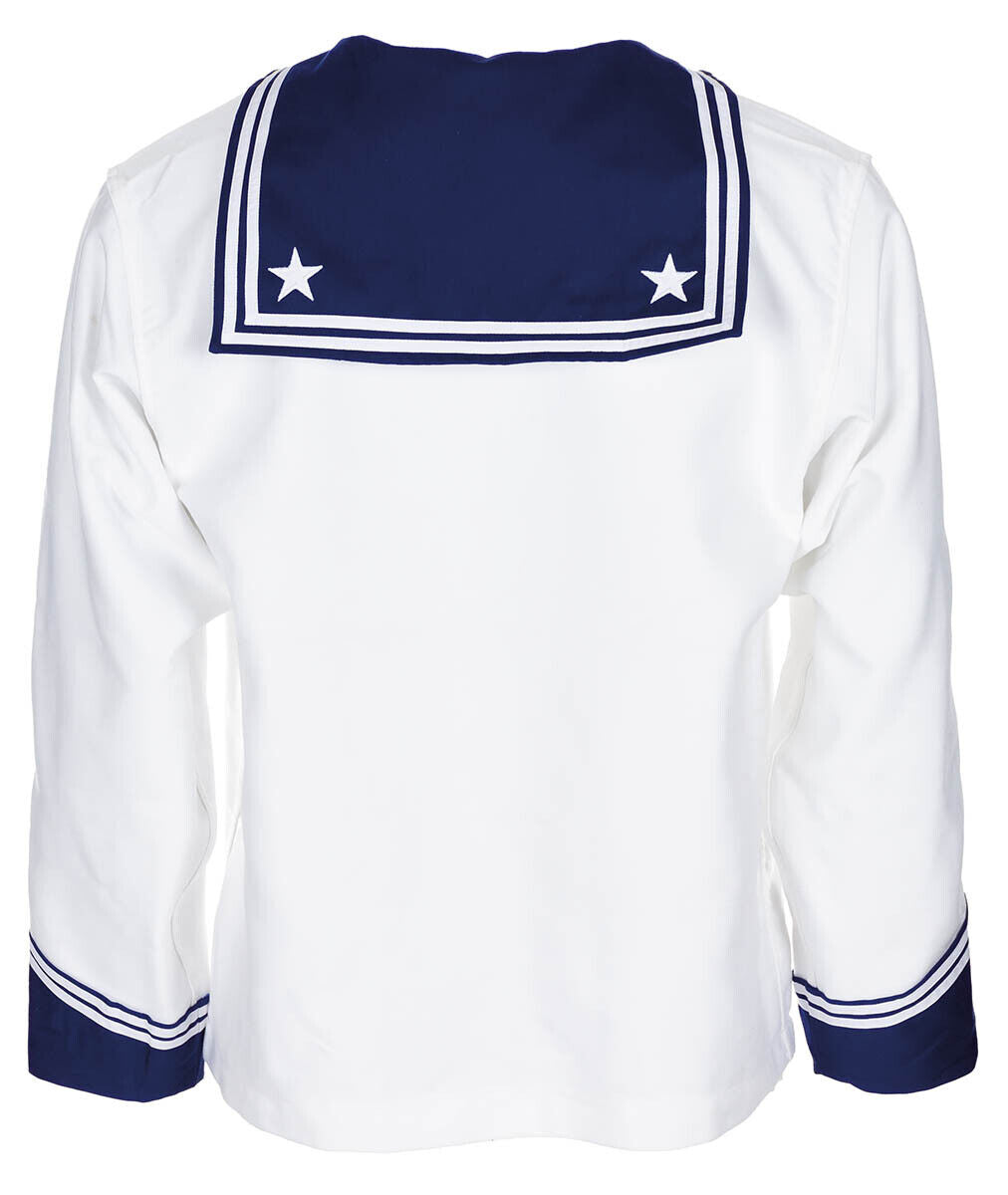 Original Italian Navy Long-Sleeved Shirt White