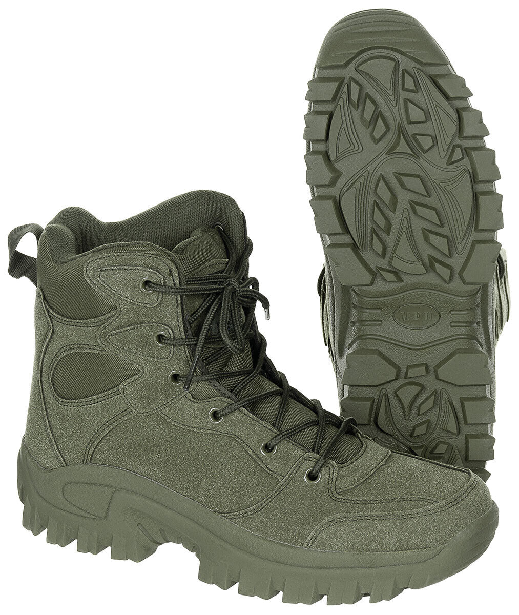 OD Green Commando Boots Lightweight Comfortable Padded Top Bootleg MFH