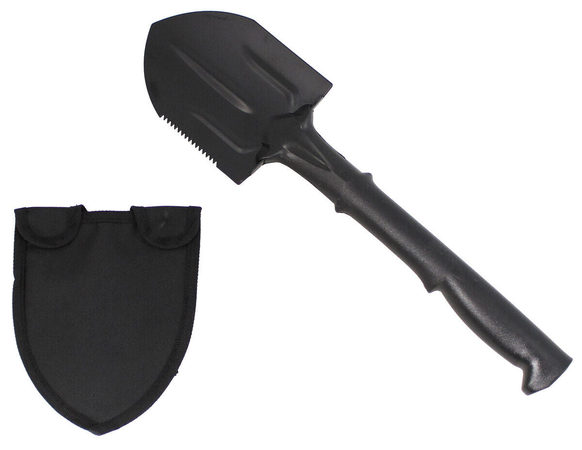 Military Army Camping Outdoor Spade Carbon Steel Nylon Handle Black
