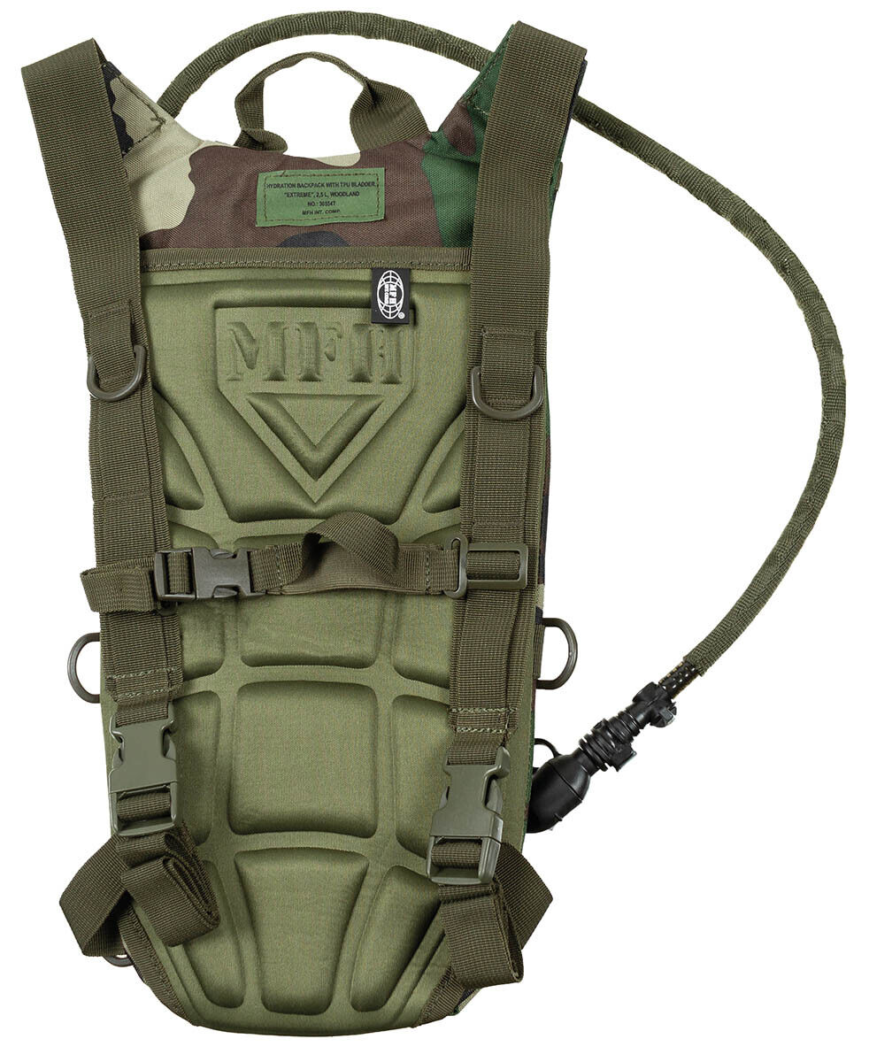 Hydration Backpack Hiking Military With TPU Bladder Extreme 2.5L Woodland