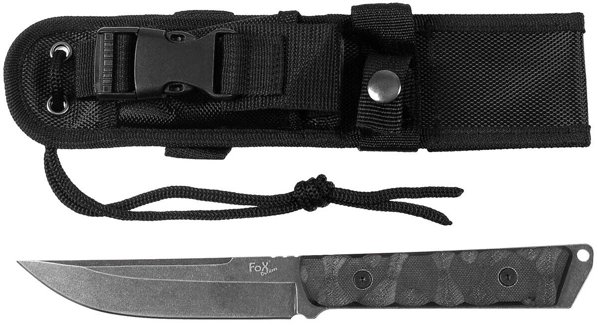 Military Outdoor Hunting Camping Knife Fighter Black G10 Handle Sheath