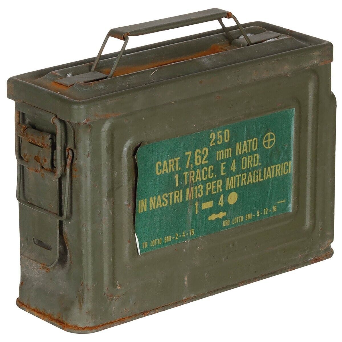 Vintage US Army 30 Cal M2 Ammo Box, Metal Storage Case, Military Collectible