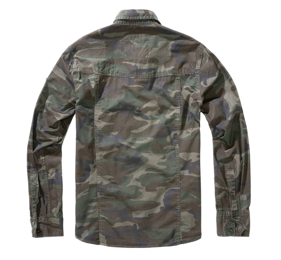 Brandit Slim Fit Shirt Long Sleeve Urban Stylish Comfortable 100% Cotton Camo