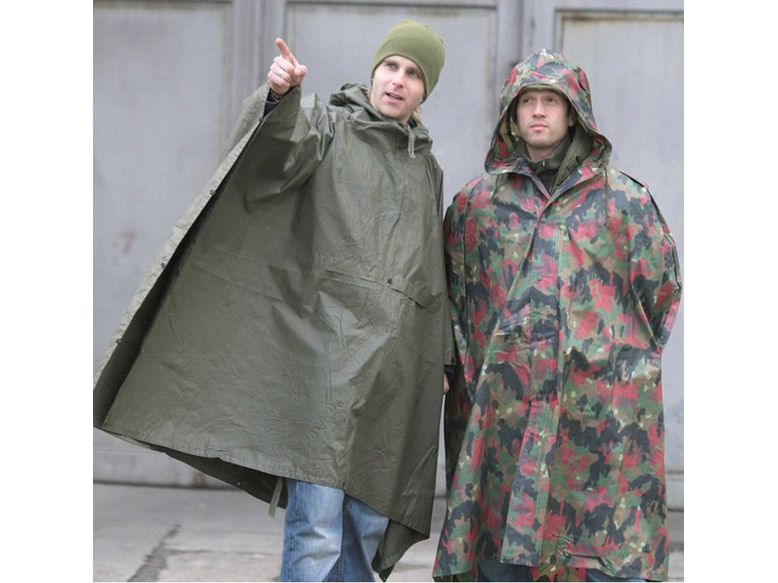 Genuine German Amy OD Wet Weather Poncho Vintage Military Surplus Durable Used