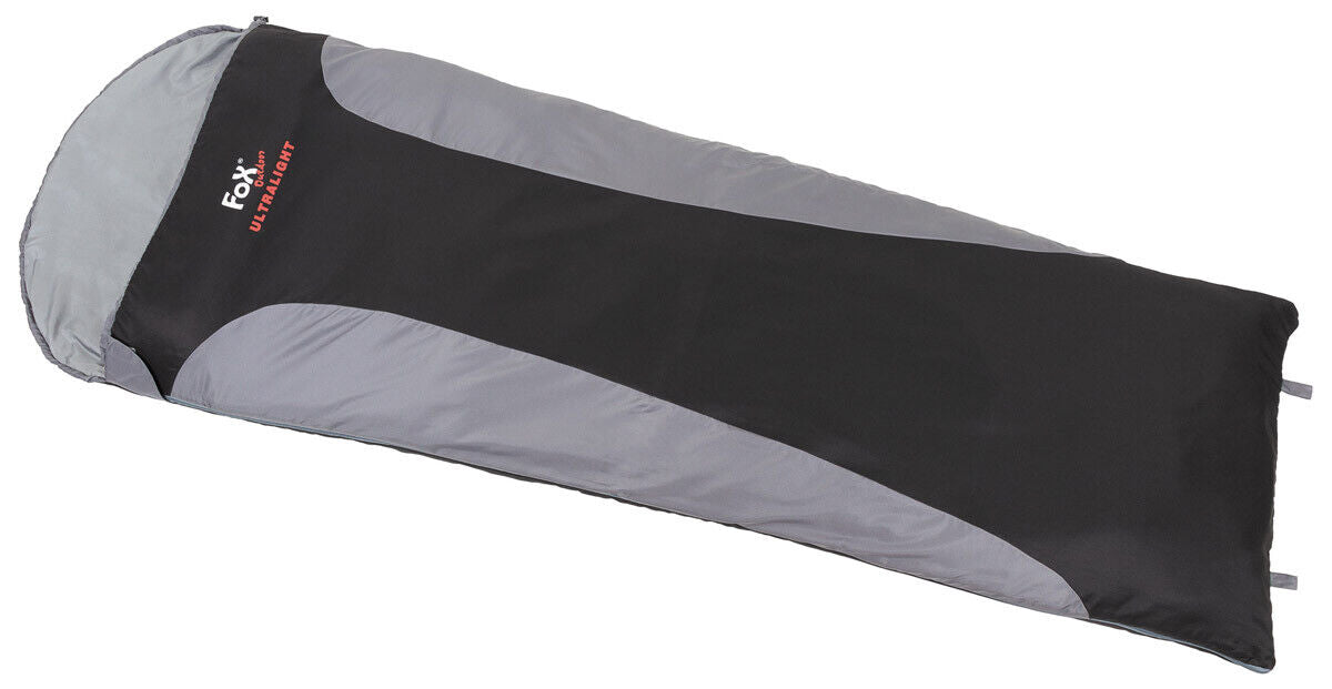 Ultralight Sleeping Bag Black-Grey +11?C to +21?C Hood & Drawstrings Compact