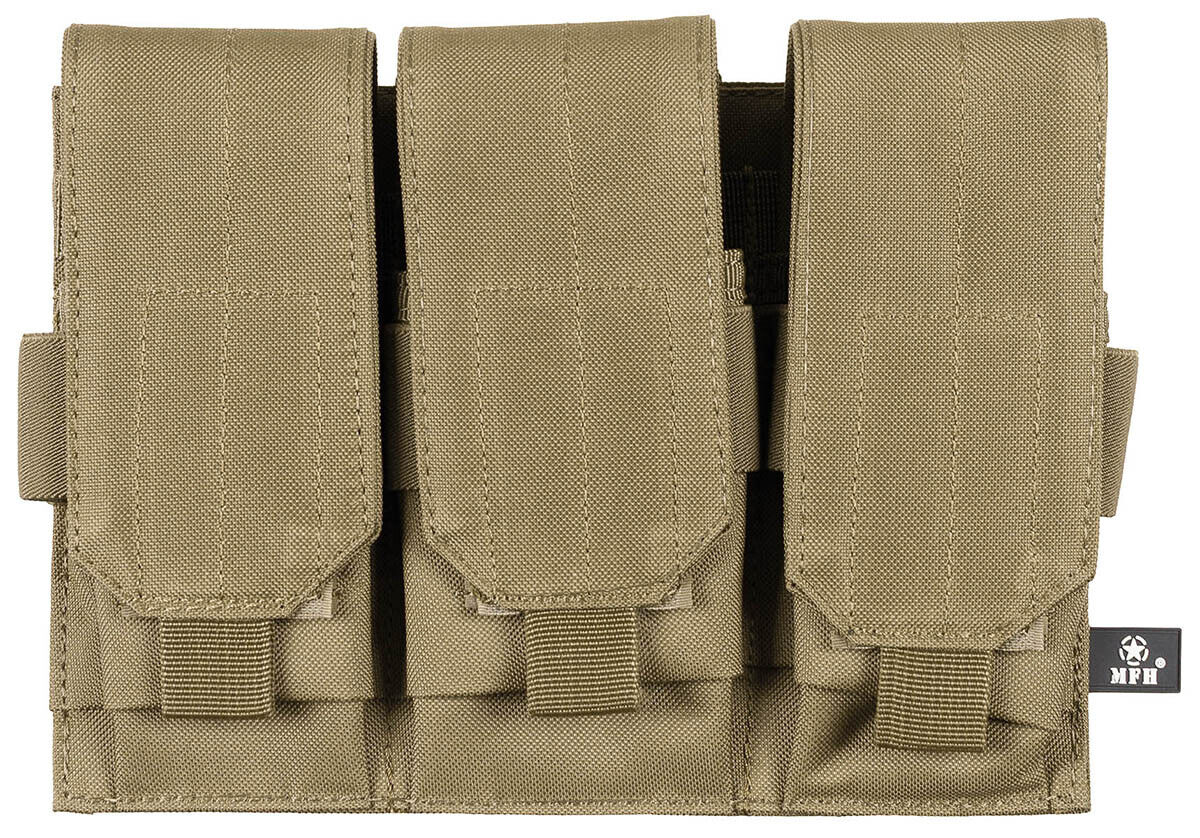 Military Equipment Combat Army Ammo Pouch Triple MOLLE Coyote Tan