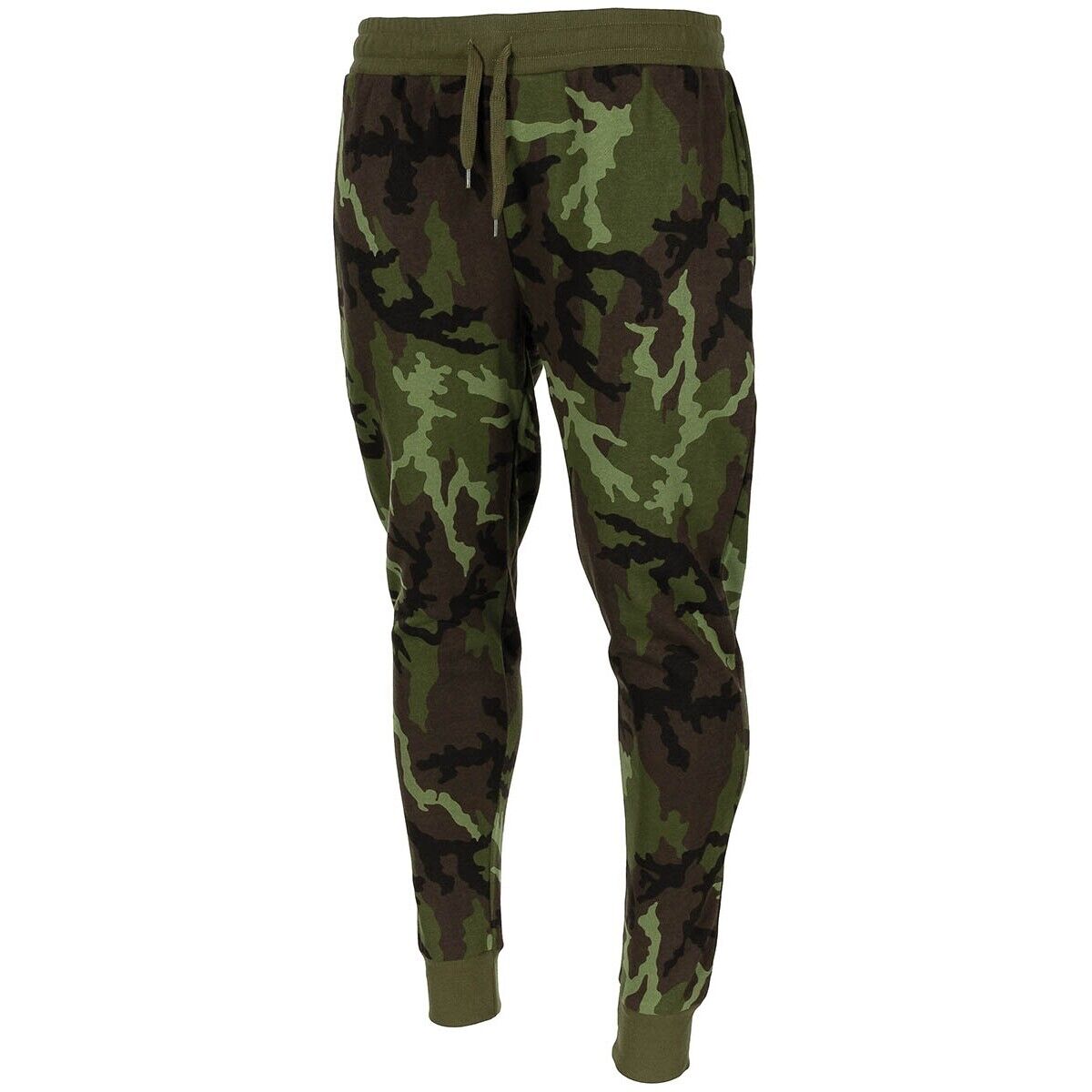 Tracksuit Pants Jogger Black Elastic Waistband Knitted Cuffs M 95 CZ camo