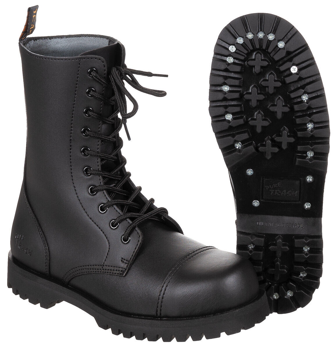 Pure Trash Boots 10-hole Pure Trash Steel Cap Black